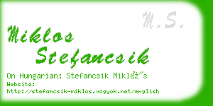 miklos stefancsik business card